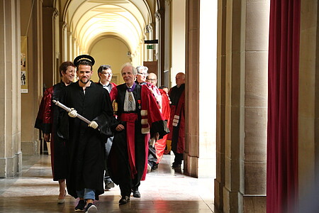 Catherine Florentz, vice-présidente Recherche et Formation doctorale, et Alain Beretz, président de l’Université de Strasbourg, étaient les maîtres de cérémonie.