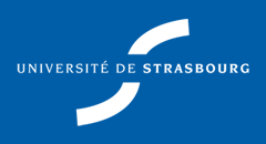 Logo UDS en blanc sur fond bleu