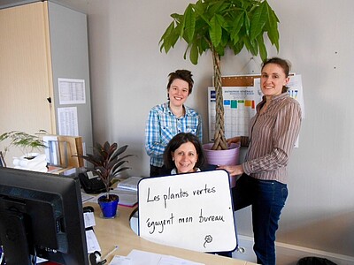 Christelle Litt, Valérie Wagner, et Nathalie Febvre, du Pôle immobilier de la Direction des finances (DFI).