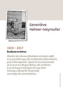 Geneviève Helmer-Weymuller (1920-2017), étudiante en lettres