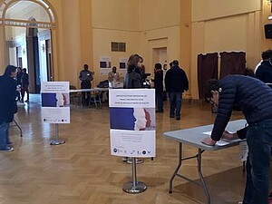 Expérimentation au bureau de vote de la salle de la Bourse (Strasbourg) le 23 avril 2017 