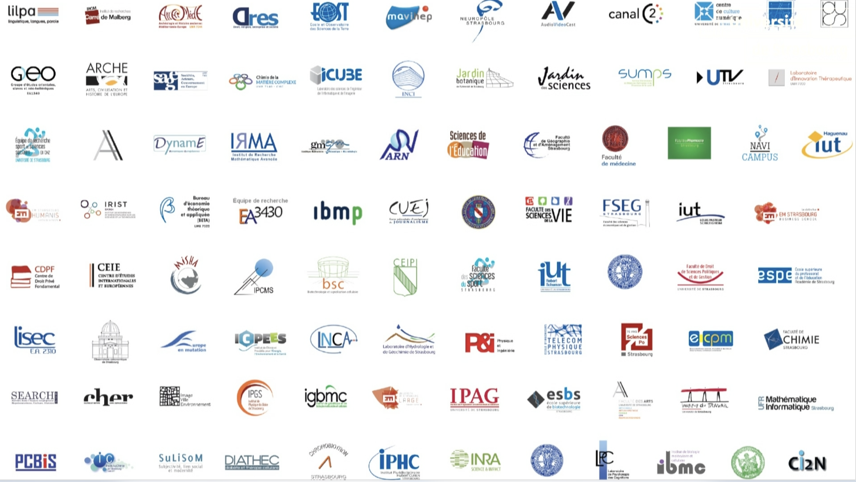 L'Unistra compte aujourd'hui près de 200 logotypes différents.